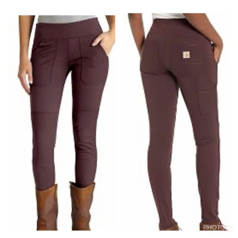 CARHARTT | Force Fitted Midweight Utility Maroon Dark Red Brown Legging | XL